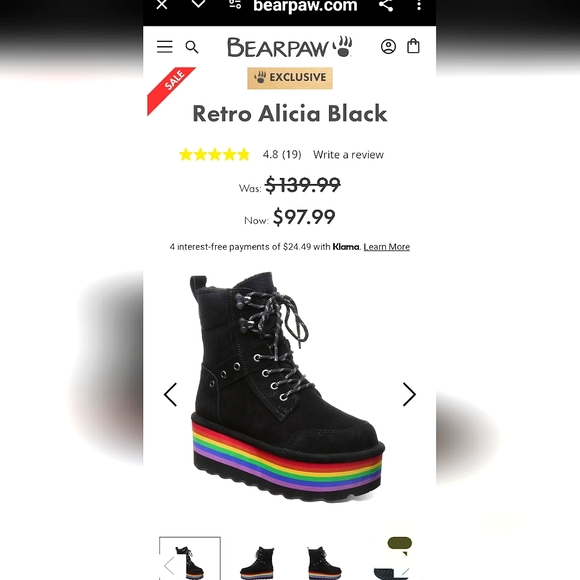 Bearpaw‎ Retro Alicia Platform Pride Boots, NEW, Size 6|EUR 37 - Picture 11 of 12